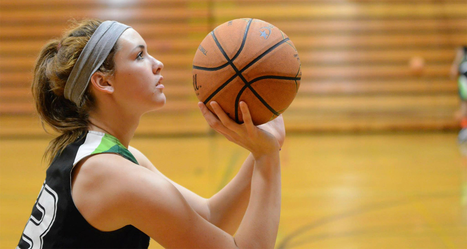 Basketball girl shooting