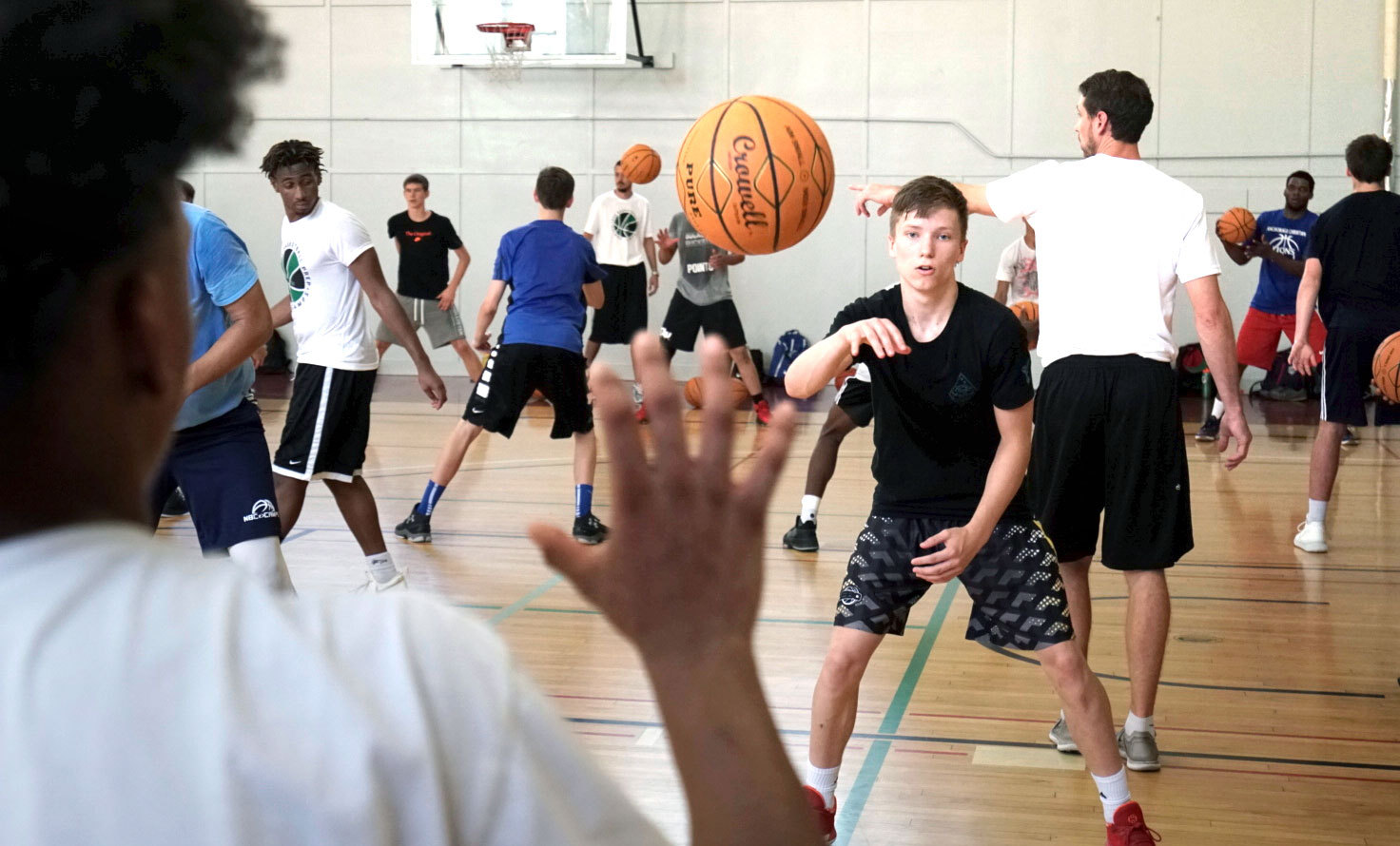 Basketball passing drill